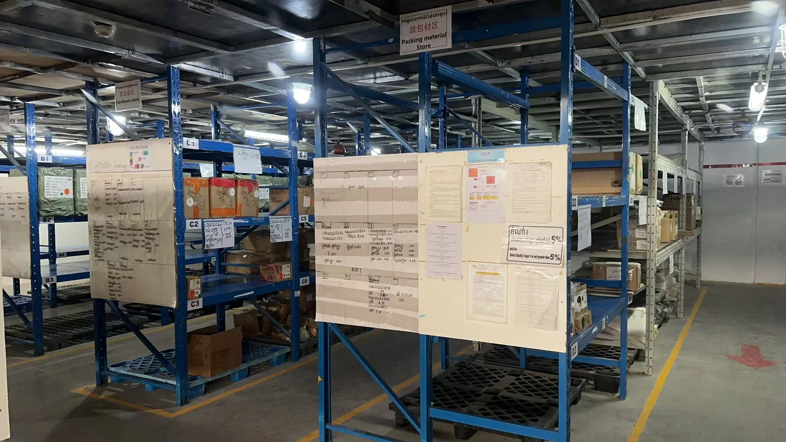Work-in-progress racks and production control boards for OEM belt orders