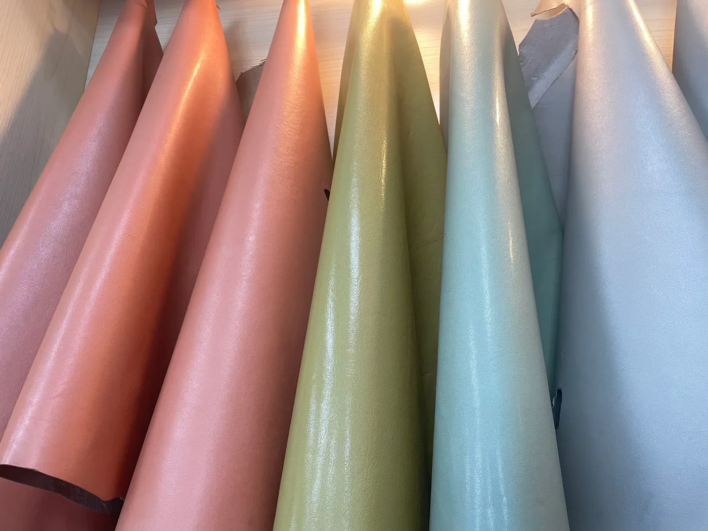 Leather material swatches for belt sampling