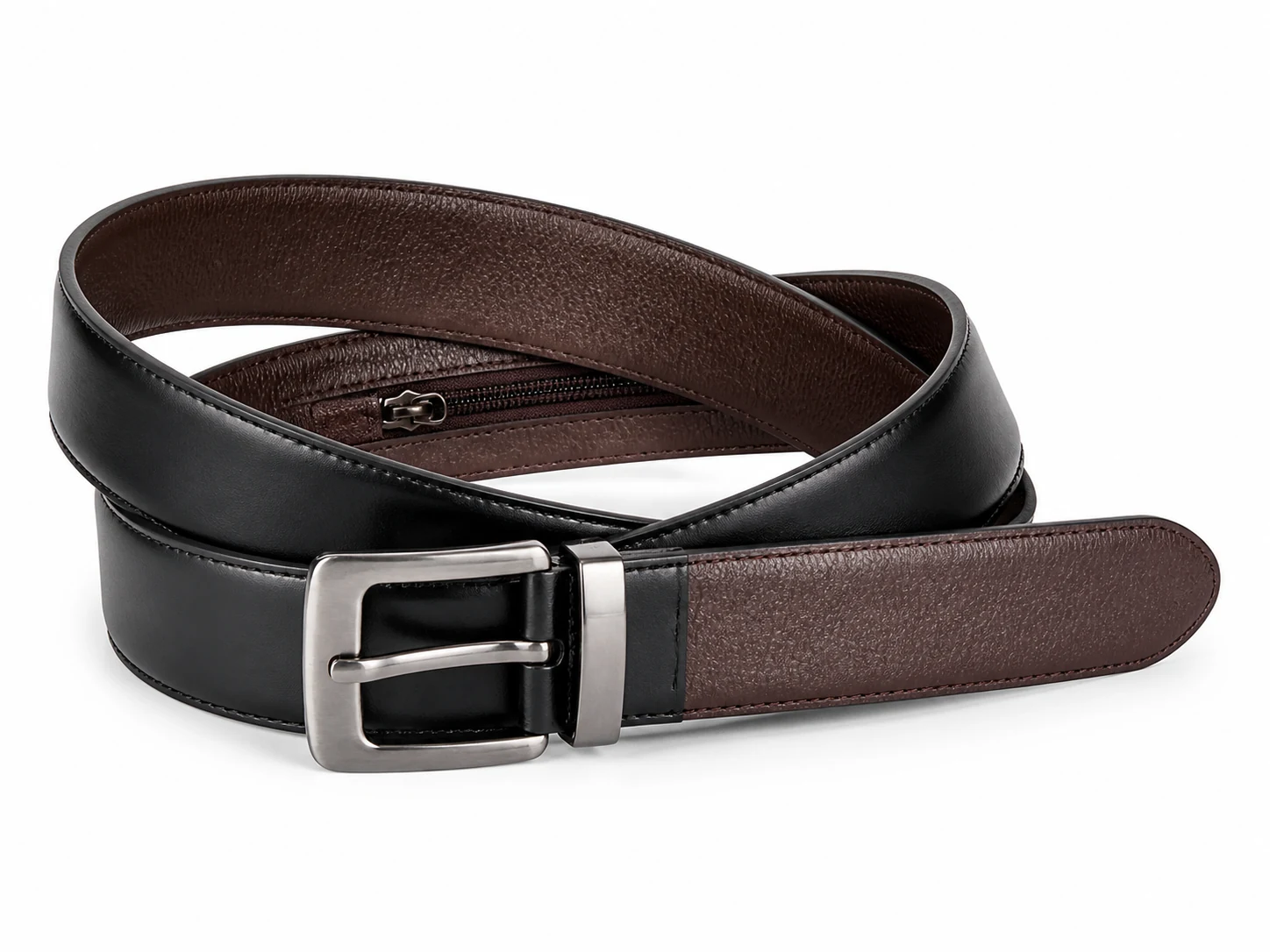 Schematic showing a partial inner pocket zone on a belt strap
