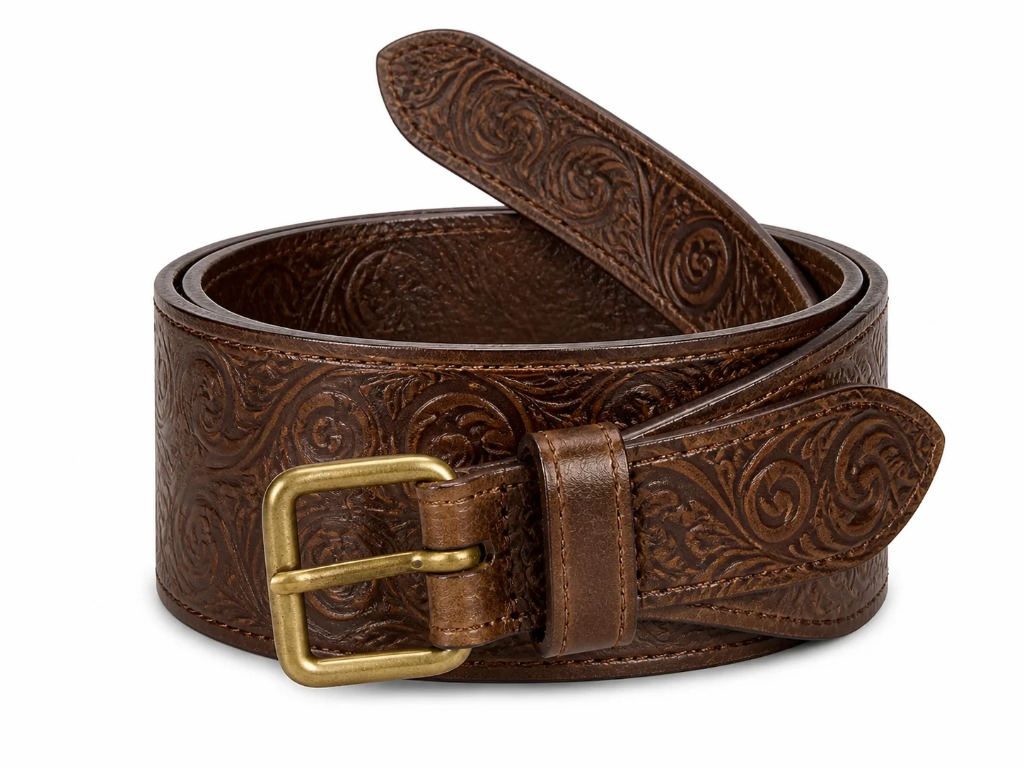 Two-Tone Antique Embossed Belt