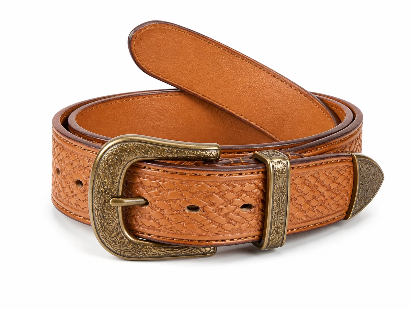 Vegetable-Tanned Western Belt