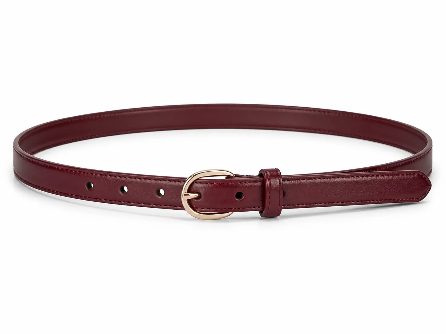 Bonded Leather Skinny Belt