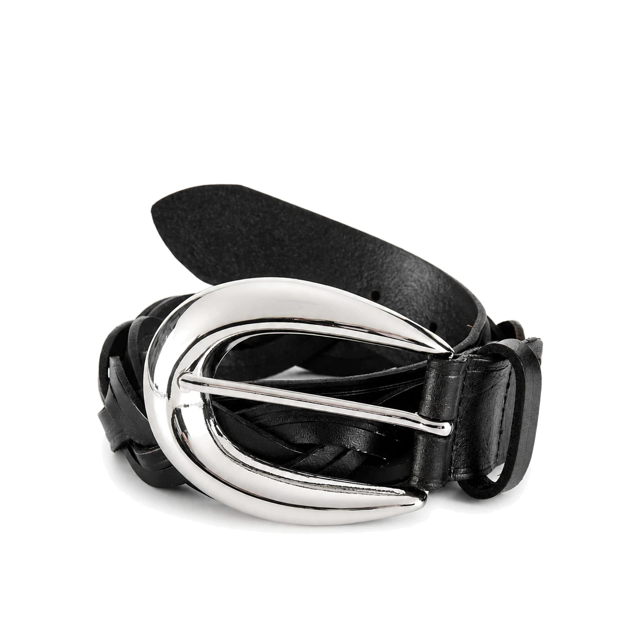 Formal belt reference with an oval frame buckle