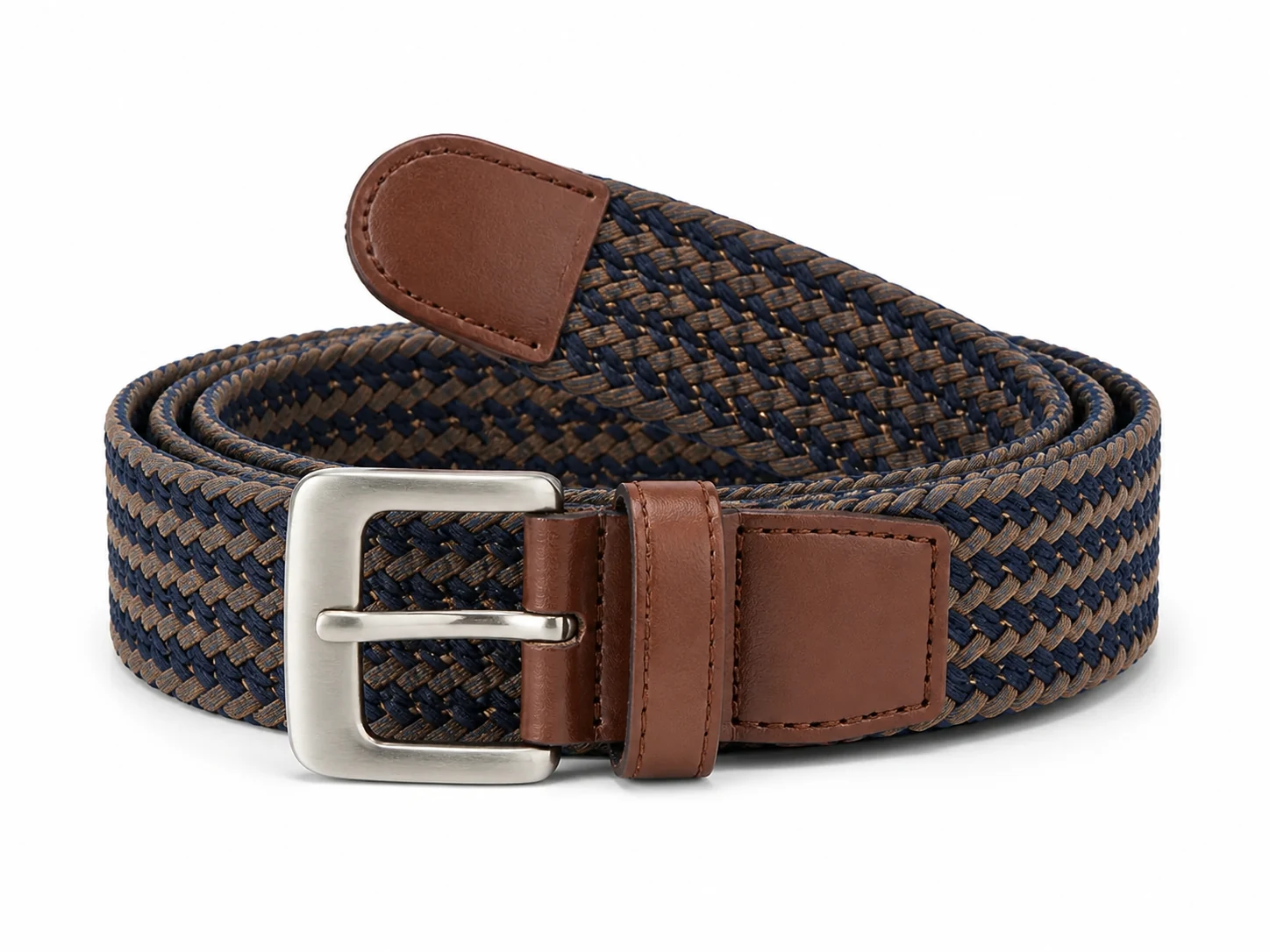 Braided Belt with Logo Tabs