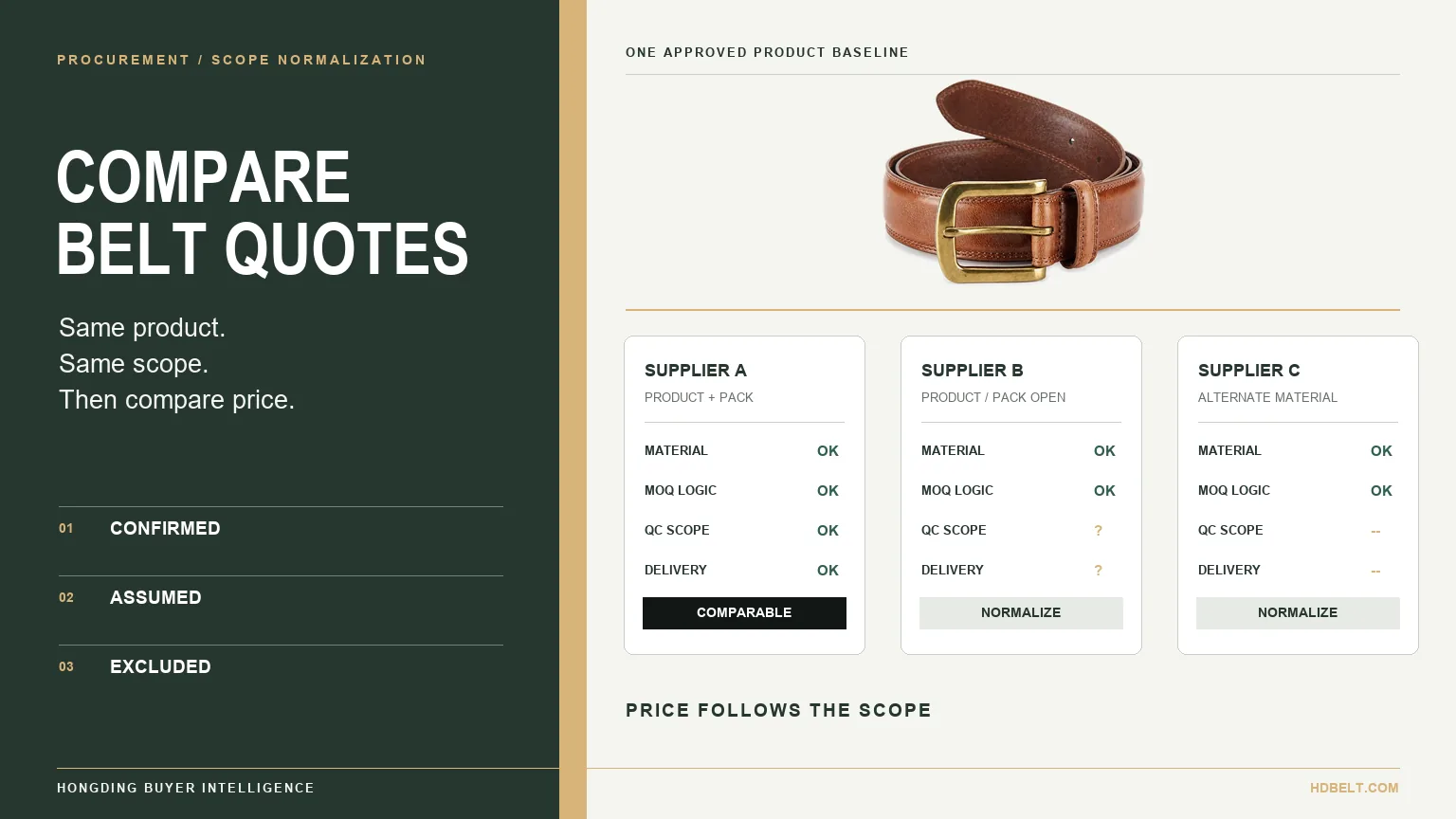 How to Compare Belt Supplier Quotes Without Missing Cost or Risk