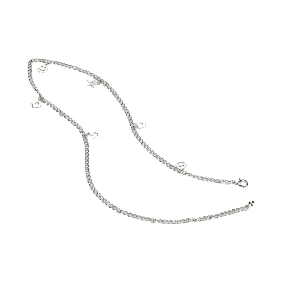 Silver double-chain waist belt