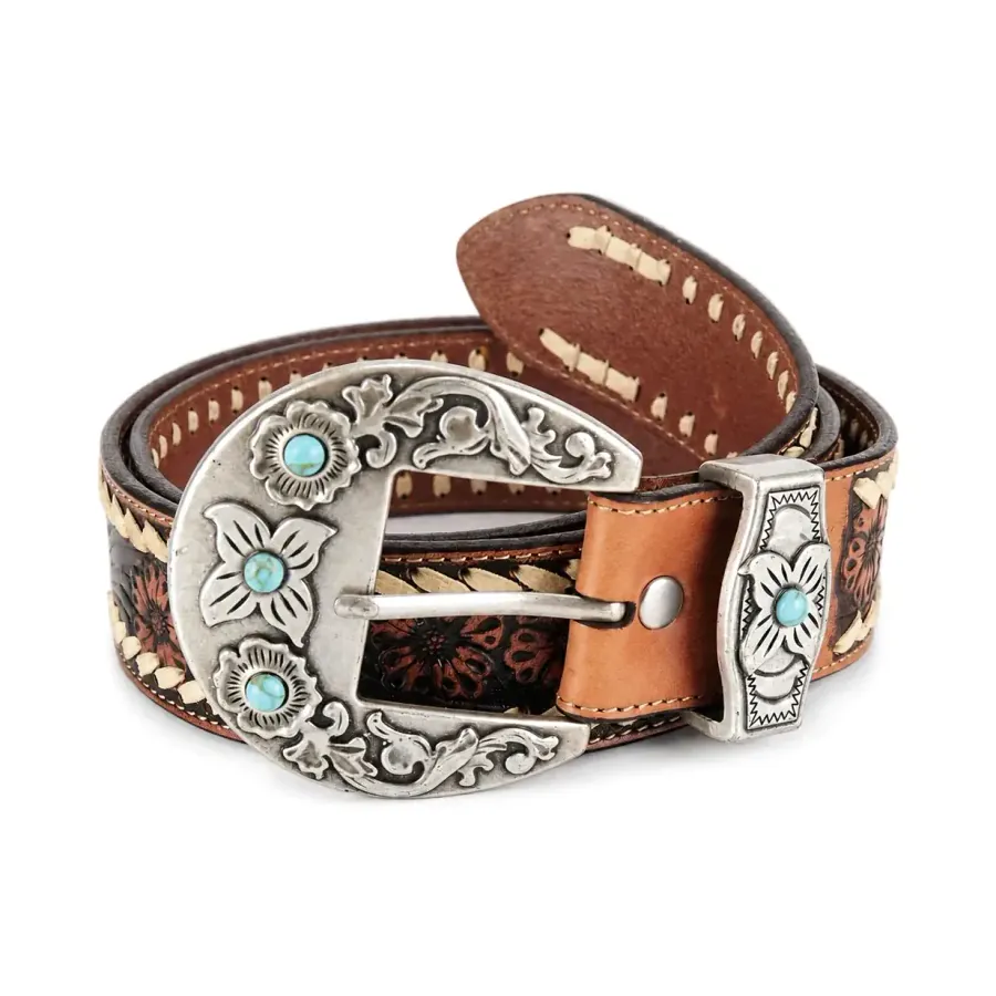 Western belt with turquoise decoration