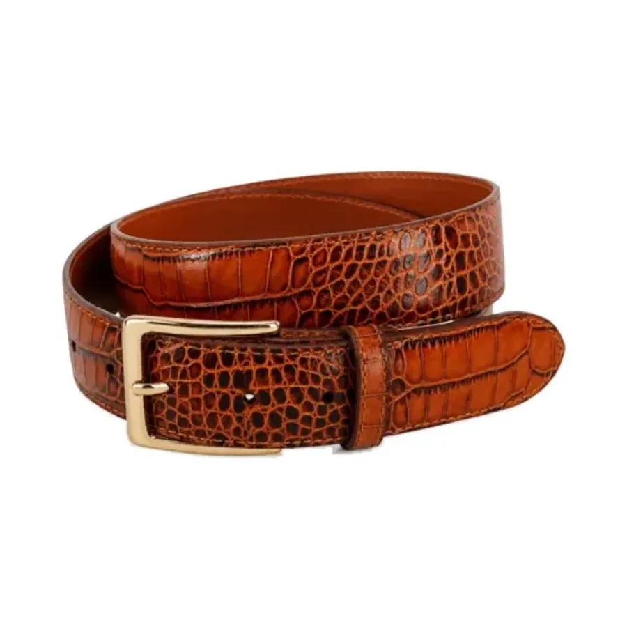 Exotic-effect embossed leather belt assortment