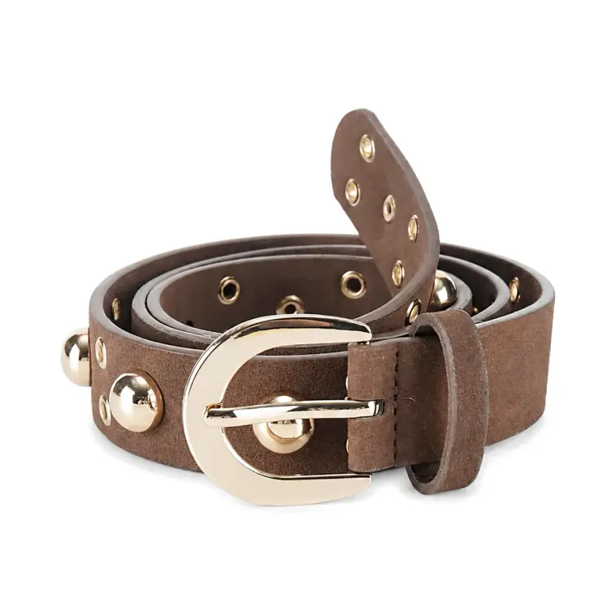 Casual jeans belt with metal grommets