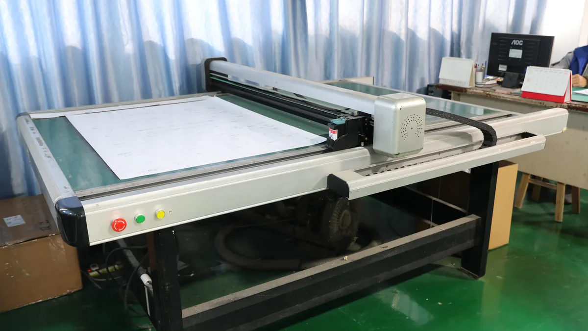 Digital pattern cutting table in the HDBelt factory