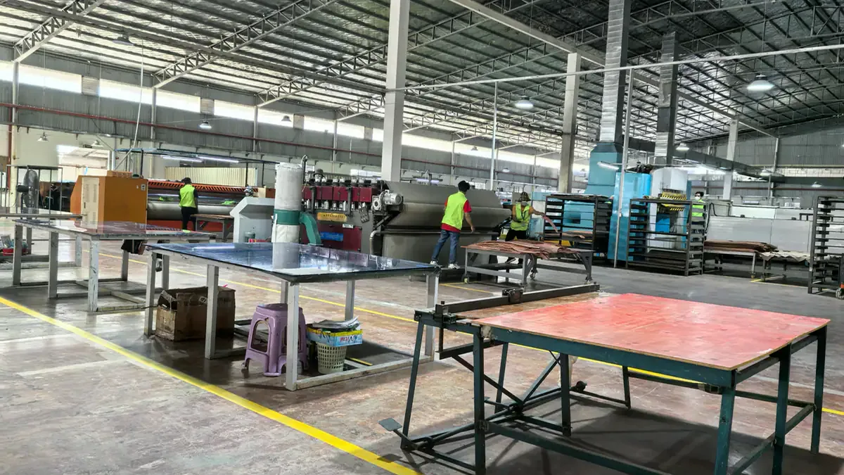 Leather finishing workstations prepared for production