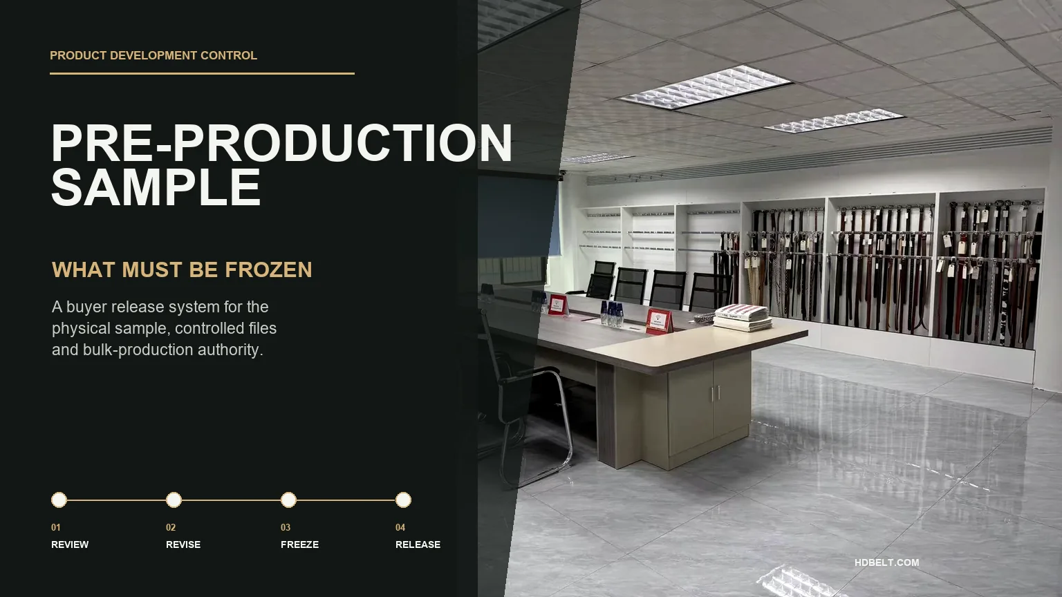 Pre-Production Samples for Belt Orders: What Must Be Frozen