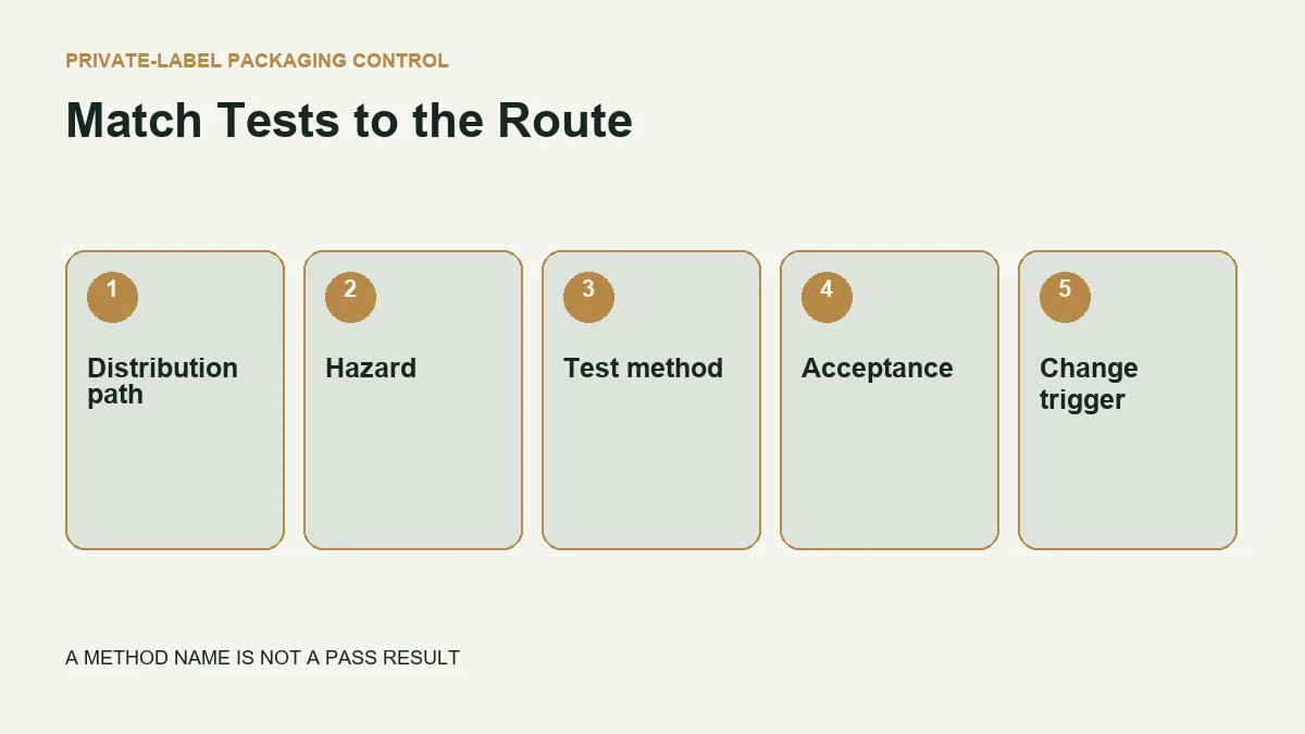 packed belt test plan linking distribution path hazard method acceptance and change trigger