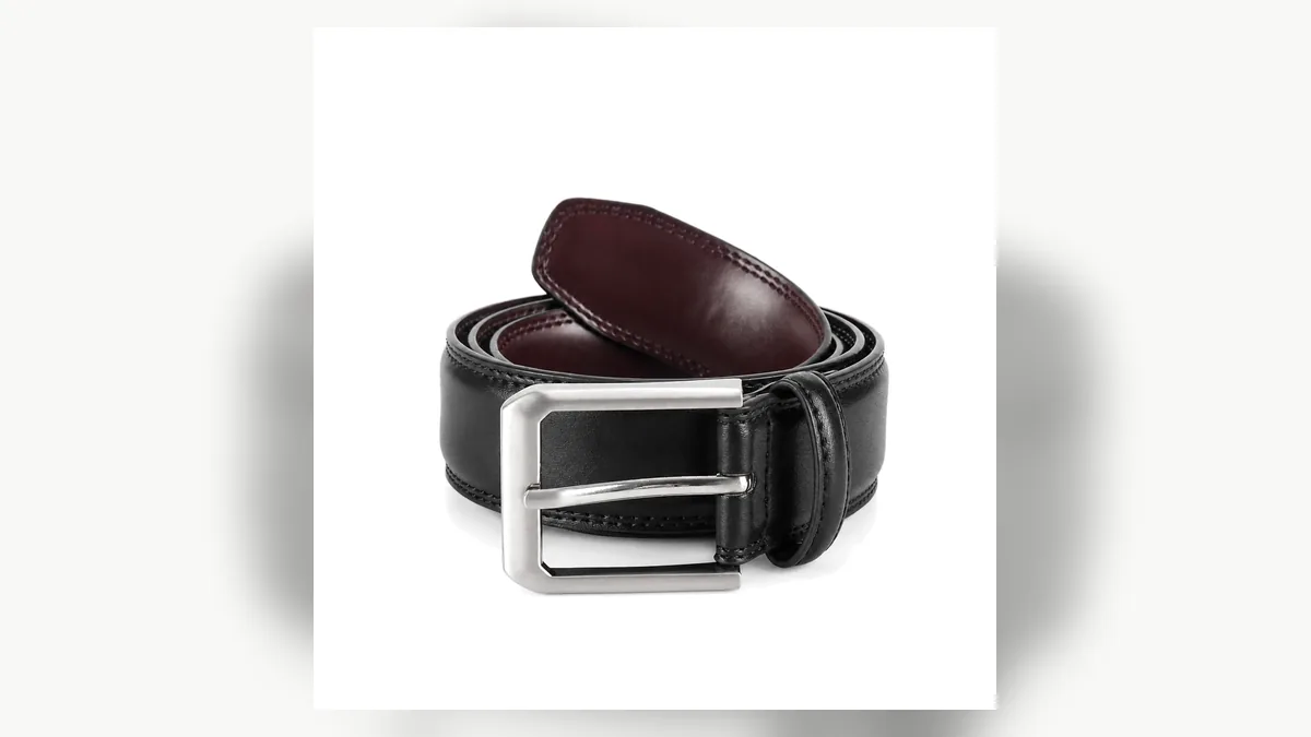 Black reversible belt with silver buckle