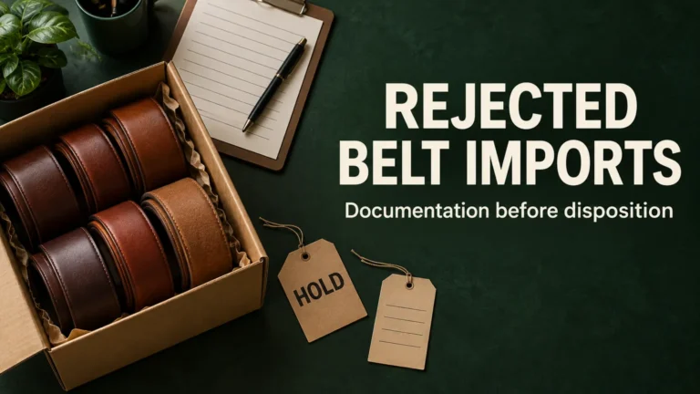 Rejected Belt Imports: US Drawback Documentation